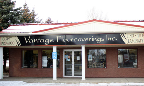 Vantage Floorcovering's storefront; Home Decor and More!
